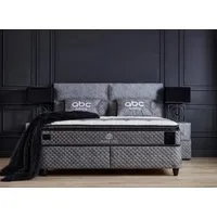 abc bedding Boxspringbett BABYLON Voll-orthopädisches Luxusbett mit Alcantara in Anthrazit (inkl. Matratze & Topper), Funktionsbett mit Bettkasten