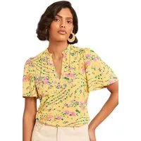 Love & Roses Blusentop Love & Roses Top mit Flatterärmeln (1-tlg)