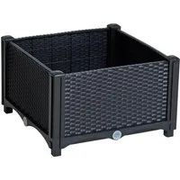 ESTEXO Hochbeet Blumenbeet Gemüsebeet 40x40x26 cm Pflanzbeet Polyrattan Schwarz