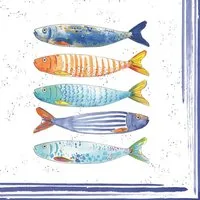 EasyLife Papierserviette Bord de Mer, 3-lagig, Weiß, BORD DE MER, H: 1cm