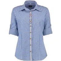 Orbis Textil GmbH & Co. KG Trachtenbluse Trachtenbluse - DEBORAH - mittelblau, mittelrot, grün