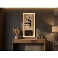 Arnusa LED-Bild großes beleuchtetes Wandbild moderne Wanddekoration Wandleuchte, Tänzerin, Glasbild 100x50 cm Wandleuchte Dekoleuchte