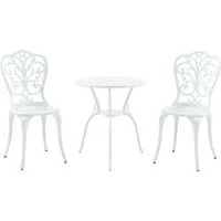 casa.pro Balkonset, (Set, 3-tlg., 1 Tisch, 2 Stühle), »Lupsam« Bistroset aus Aluminiumguss Weiß