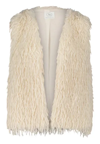 Betty & Co - Kunstfell-Weste beige - Gr. - 34