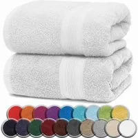 NatureMark Badetuch 2er-Set Frottier Badetücher 100x150cm, 100% Baumwolle (2-St), Premium Qualität, BADETUCH, Bade-Handtuch, 100x150cm
