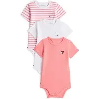 Tommy Hilfiger Body FLAG SMILE 3 PACK BODY (Set, 3-tlg) Regular fit mit Rundhalsausschnitt für Babys