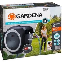 GARDENA Gartenschlauch Akku-Wand-Schlauchbox PowerRoll XL 18V Set weiß 35