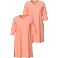 Ulla Popken Bigshirt Bigshirts 2er-Pack Rundhals/ V-Ausschnitt 3/4-Arm