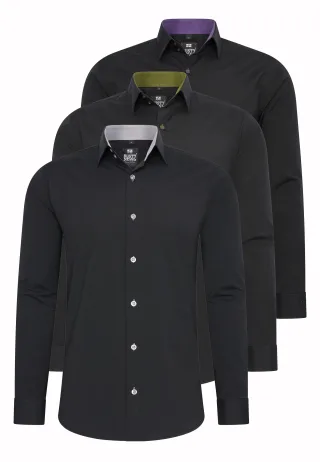 3er Set Business Hemd