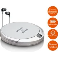 Lenco CD-201SI tragbarer CD Player silber CD-Player