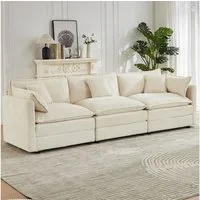 Jiexi Wohnlandschaft Modulares Sofa Kord Ecksofa Wohnlandschaft flexibel L- & U-Form