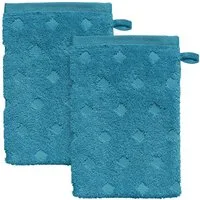 Erwin Müller Waschhandschuh Waschhandschuh "Baden-Baden" 2er-Pack, Frottier, Walk-Frottier Uni/Hoch- Tiefstruktur