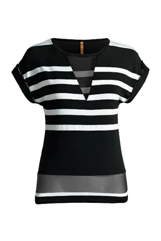 Gestreiftes Top mit transparentem Detail