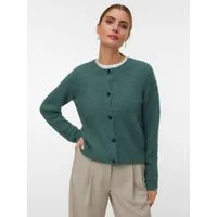 Vero Moda Strickjacke VMNOVAH LS O-NECK BUTTON CARDI GA NOOS Materialmix, regular fit