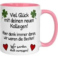 Momentals Tasse Abschied – „Viel Glück mit deinen neuen Kollegen“ – Abschiedsgeschenk, Gratis Versand · Links-&Rechtshänder · Spülmaschinenfest