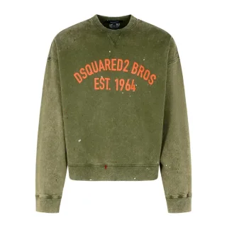Dsquared2 Bros Est 1964 Design Cypro Fit Militärgrünes Sweatshirt