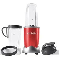 nutribullet Standmixer Pro NB907R - kompakter Mixer, 900 Watt, 2 Mixbecher (700 + 925ml), Rot, 900 W, Drücken, drehen, mixen, starker Motor,Becher+Zubehör spülmaschinenfest