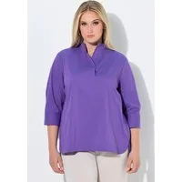 Ulla Popken Hemdbluse Bluse Blende Stehkragen 3/4-Arm