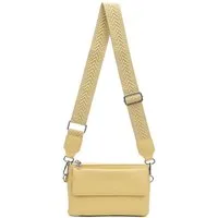 ITALYSHOP24 Geldbörse Damen Umhängetasche CrossBody Brieftasche Geldbörse Handytasche Reise (Tasche mit einem breitem Muster Stoffgurt/Umhängeband), Bodybag Cross Bag Schmucktasche Brieftasche Clutch Abendtasche