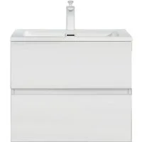 doporro Badmöbel-Set Badezimmermöbel Badezimmer Waschbecken Waschtisch Spiegel Aqualis