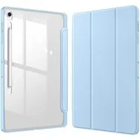 Fintie Tablet-Hülle für Samsung Galaxy Tab S10 FE+ Plus 13.1 Zoll Tablet mit Stifthalter, Stoßfeste Schutzhülle mit Transparenter Hartschale auf der Rückseite