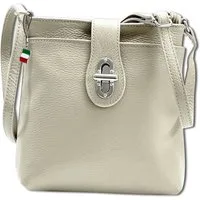 FLORENCE Umhängetasche Florence Umhängetasche Damen Tasche (Umhängetasche, Umhängetasche), Damen Tasche Echtes Leder beige, Made-In Italy