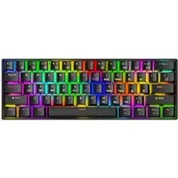 Goldstern-Tech CX23 Kompakte 61-Tasten Kabelose Gaming-Tastatur (mit 3 Verbindungsmodi, RGB, Blue Switches & Wireless)