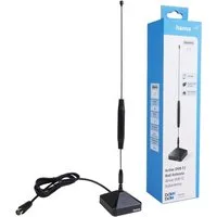 Hama DVB-T2 Aktiv Stab-Antenne 4K FULL HD TV Innenantenne, DVB-T2 Stab-Antenne 4K FULL HD TV Zimmer-Antenne für Receiver Radio