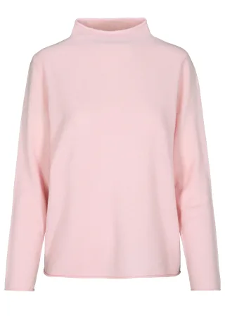 CLARINA - Stehbund-Pullover, 1/1 Arm,uni rose - Gr. - 46