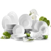KONSIMO® Kombiservice CHODZIEZ MARIA TERESA Geschirrset, Hochwertiges Premium-Porzellan (44-tlg), 12 Personen, Porzellan, mit eleganten Verzierungen, handgefertigt