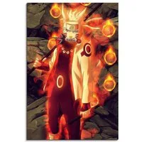 Sinus Art Leinwandbild Naruto Sasuke Fight 90x60cm