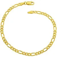 Kauf-mich-weg by Bella T Silberarmband Figaro Armband 925 Sterling Silber vergoldet 3,5mm breit, Länge wählbar 17 - 21cm