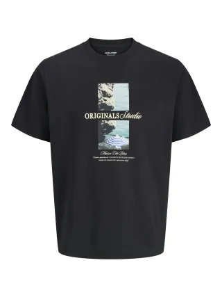 JACK&JONES - JORNORREBRO PHOTO TEE SS CREW NECK JNR Black - Gr. - 152