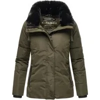 Navahoo Winterjacke Frostii XIV modische Damen Winter Steppjacke mit Kunstfellkragen