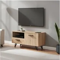 en.casa TV-Schrank »Noppen« mit Tür 100 x 38 x 49 cm Eicheoptik