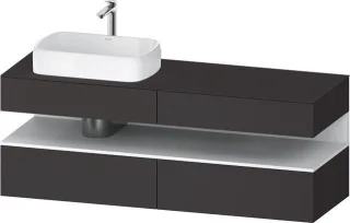 Duravit Qatego Konsolenwaschtischunterbau wandhängend Graphit Supermatt 1600x550x600 mm - QA47770188 QA4777018800000