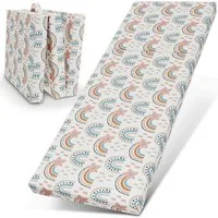 Klappmatratze Faltbare Kinder- & Erwachsenen-Reisematratze für Camping und Reisen, ELONEO, 9 cm hoch, verschied. Motive, inkl. Griff & Halteband