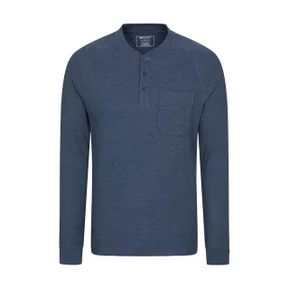 Mountain Warehouse - "Selby" T-Shirt für Herren, Henley-Kragen, Waffelstoff, Langärmlig (Marine)