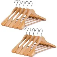 Liszton Kleiderbügel Kleiderbügel aus Holz mit extra breiter Schulterauflage 10 Stück