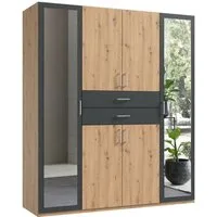 Wimex Kleiderschrank Diver Drehtürenschrank mit Spiegel, 180, 225 o. 270cm breit Bestseller Schlafzimmerschrank wahlweise 3 Innenausstattungen