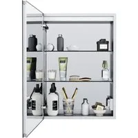 SONNI Spiegelschrank LED Spiegelschrank mit Touchschalter und Steckdose 50 × 70cm, beschlagfrei, Aluminium, Kabelloses Scharnier Design
