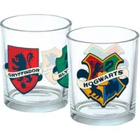 Geda Labels GmbH Gläser-Set HP Hogwarts Wappen farbig 2er Set, 2-tlg., Glas, Rot, 380 ml, nicht spülmaschinengeeignet