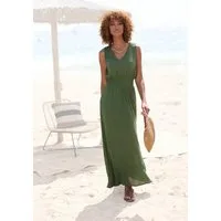 s.Oliver Maxikleid aus gekreppter Viskose zum Binden im Nacken, Sommerkleid, Strandkleid