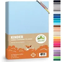 leevitex® Spannbettlaken Jersey aus 100% Baumwolle, für Kinder- & Standardmatratzen, Jersey, Gummizug: rundum, 100% Baumwolle, anschmiegsam & dehnbar, diverse Größen und Farben