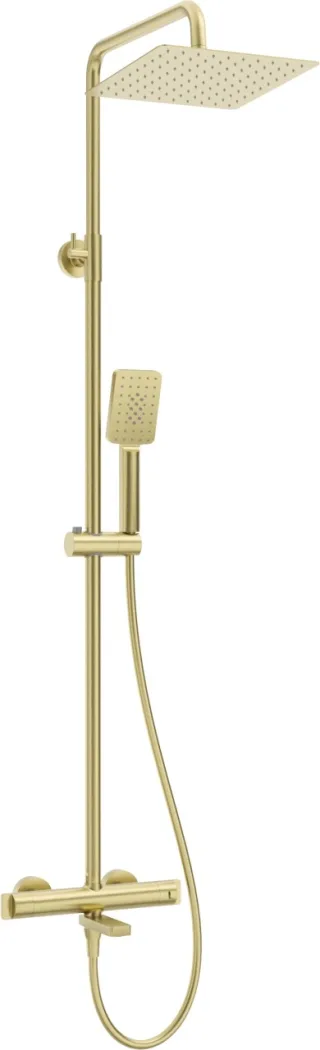Neuesbad Duschsystem mit Thermostat Wannenarmatur, gold gebürstet NB1DENAC_R1HT1
