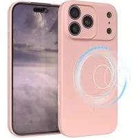 EAZY CASE Handyhülle für Apple iPhone 17 Pro Max Hülle Silikon 6,9 Zoll, MagSafe Schutzhülle Silikoncover mit Kameraschutz Rosa / Altrosa