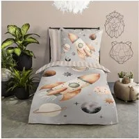 TRAUMSCHLAF Bettwäsche Explore, Renforce, 2 teilig, Raketen Design in weicher Qualität