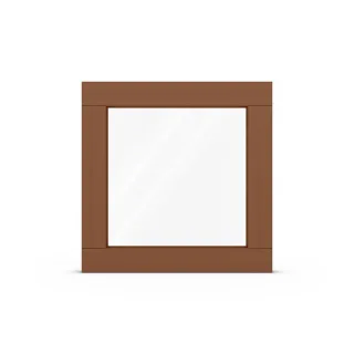 Fenster Lehmbraun RAL 8003, Holzfenster, Classic IV 68, 510 x 510 mm, einteilig, festverglast, individuell konfigurieren