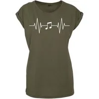 Youth Designz Print-Shirt "Heartbeat Music" Damen T-Shirt als Statement Geschenk Frauen Motiv mit trendigem Aufdruck für Frauen