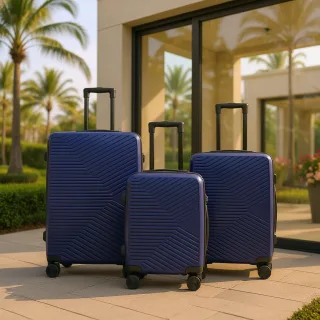 Hartschalenkoffer Marineblau Robuster 8-Rad-Handgepäckkoffer